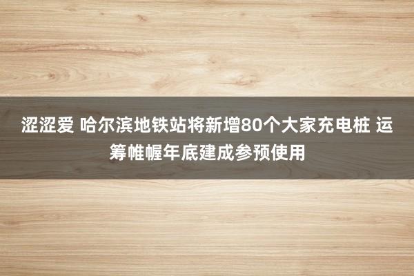涩涩爱 哈尔滨地铁站将新增80个大家充电桩 运筹帷幄年底建成参预使用
