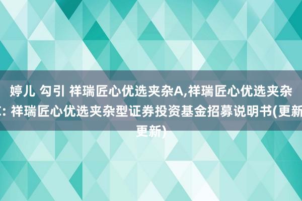 婷儿 勾引 祥瑞匠心优选夹杂A,祥瑞匠心优选夹杂C: 祥瑞匠心优选夹杂型证券投资基金招募说明书(更新)