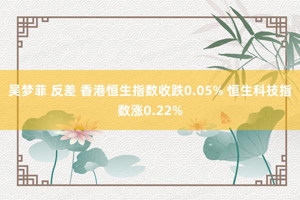 吴梦菲 反差 香港恒生指数收跌0.05% 恒生科技指数涨0.22%