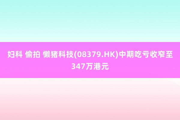 妇科 偷拍 懒猪科技(08379.HK)中期吃亏收窄至347万港元
