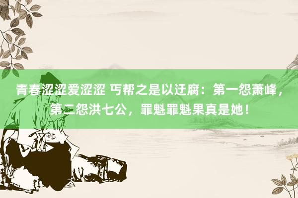 青春涩涩爱涩涩 丐帮之是以迂腐：第一怨萧峰，第二怨洪七公，罪魁罪魁果真是她！