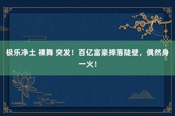 极乐净土 裸舞 突发！百亿富豪摔落陡壁，偶然身一火！