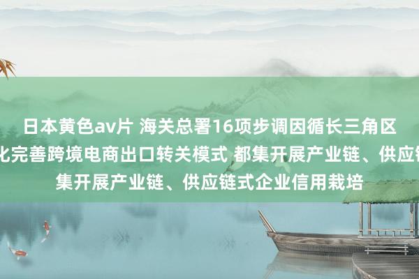 日本黄色av片 海关总署16项步调因循长三角区域一体化发展 优化完善跨境电商出口转关模式 都集开展产业链、供应链式企业信用栽培
