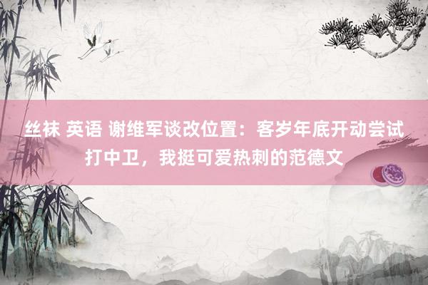 丝袜 英语 谢维军谈改位置：客岁年底开动尝试打中卫，我挺可爱热刺的范德文
