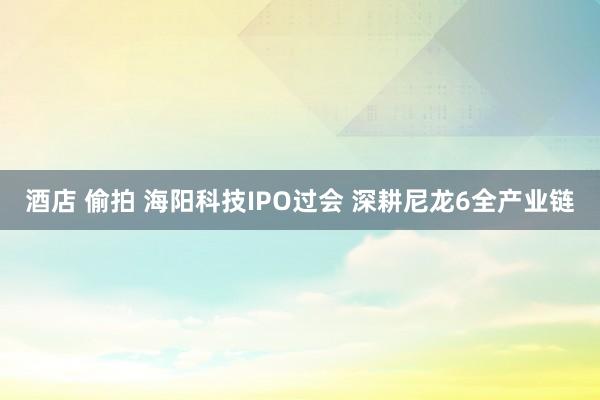 酒店 偷拍 海阳科技IPO过会 深耕尼龙6全产业链