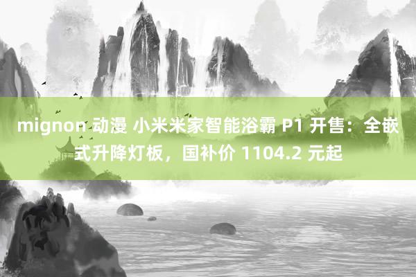mignon 动漫 小米米家智能浴霸 P1 开售：全嵌式升降灯板，国补价 1104.2 元起