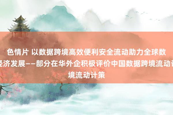 色情片 以数据跨境高效便利安全流动助力全球数字经济发展——部分在华外企积极评价中国数据跨境流动计策