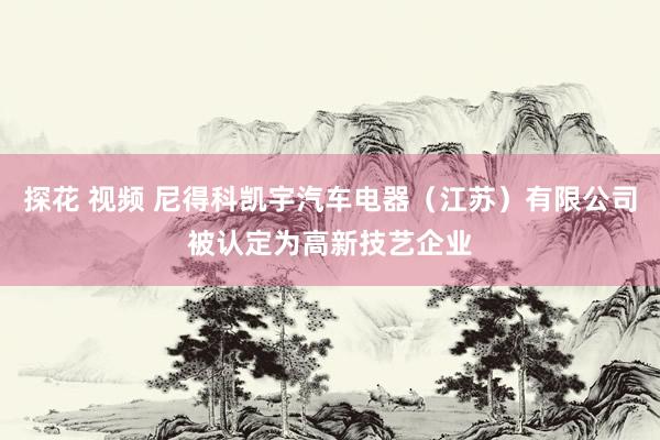 探花 视频 尼得科凯宇汽车电器（江苏）有限公司被认定为高新技艺企业