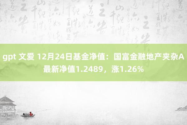 gpt 文爱 12月24日基金净值：国富金融地产夹杂A最新净值1.2489，涨1.26%