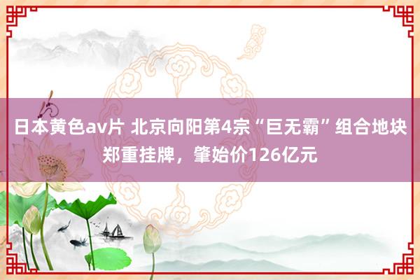 日本黄色av片 北京向阳第4宗“巨无霸”组合地块郑重挂牌，肇始价126亿元