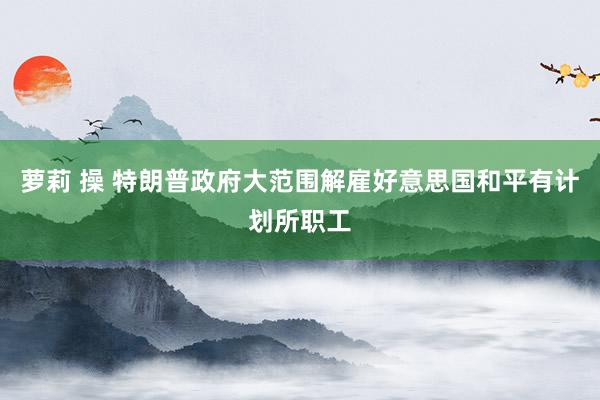 萝莉 操 特朗普政府大范围解雇好意思国和平有计划所职工
