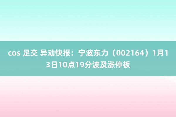 cos 足交 异动快报：宁波东力（002164）1月13日10点19分波及涨停板