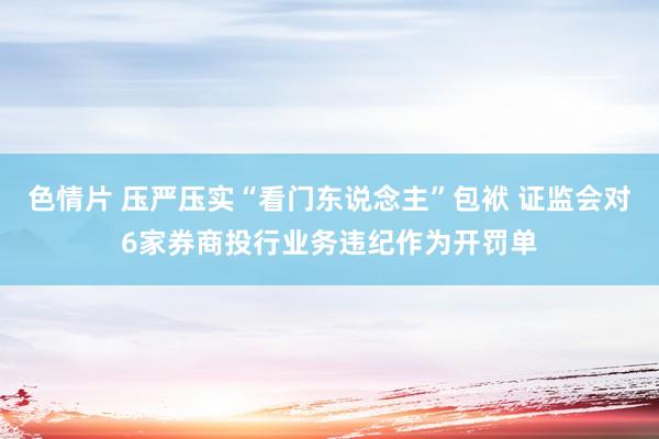 色情片 压严压实“看门东说念主”包袱 证监会对6家券商投行业务违纪作为开罚单