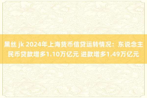 黑丝 jk 2024年上海货币信贷运转情况：东说念主民币贷款增多1.10万亿元 进款增多1.49万亿元