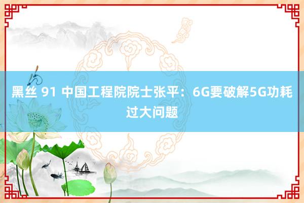 黑丝 91 中国工程院院士张平：6G要破解5G功耗过大问题