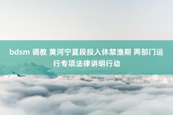 bdsm 调教 黄河宁夏段投入休禁渔期 两部门运行专项法律讲明行动