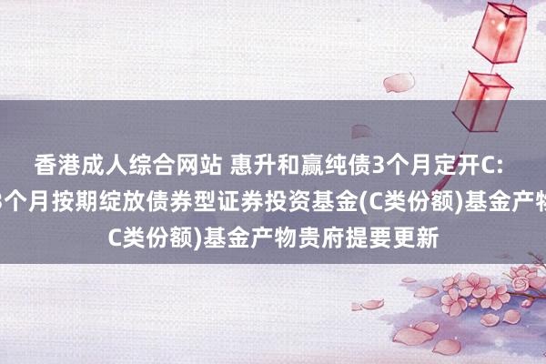 香港成人综合网站 惠升和赢纯债3个月定开C: 惠升和赢纯债3个月按期绽放债券型证券投资基金(C类份额)基金产物贵府提要更新
