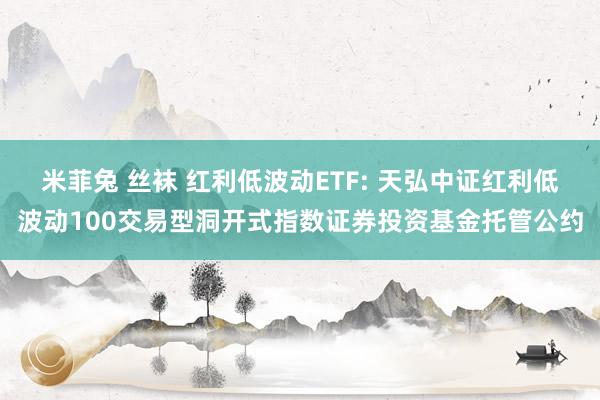 米菲兔 丝袜 红利低波动ETF: 天弘中证红利低波动100交易型洞开式指数证券投资基金托管公约