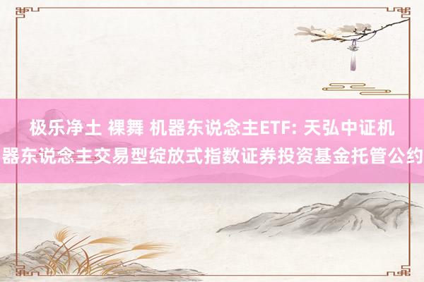 极乐净土 裸舞 机器东说念主ETF: 天弘中证机器东说念主交易型绽放式指数证券投资基金托管公约