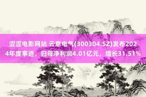 涩涩电影网站 云意电气(300304.SZ)发布2024年度事迹，归母净利润4.01亿元，增长31.51%