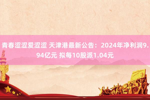 青春涩涩爱涩涩 天津港最新公告：2024年净利润9.94亿元 拟每10股派1.04元