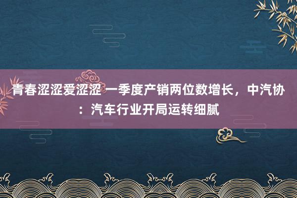 青春涩涩爱涩涩 一季度产销两位数增长，中汽协：汽车行业开局运转细腻