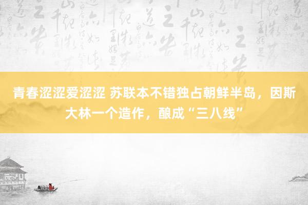 青春涩涩爱涩涩 苏联本不错独占朝鲜半岛，因斯大林一个造作，酿成“三八线”