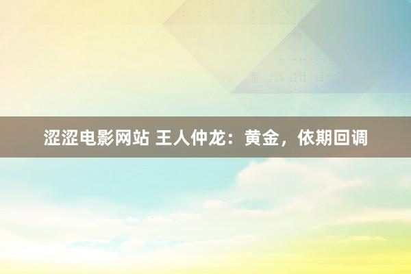 涩涩电影网站 王人仲龙：黄金，依期回调