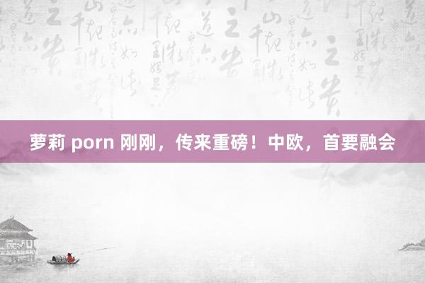萝莉 porn 刚刚，传来重磅！中欧，首要融会