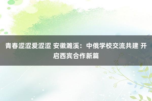 青春涩涩爱涩涩 安徽濉溪：中俄学校交流共建 开启西宾合作新篇