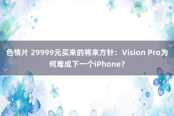 色情片 29999元买来的将来方针：Vision Pro为何难成下一个iPhone？