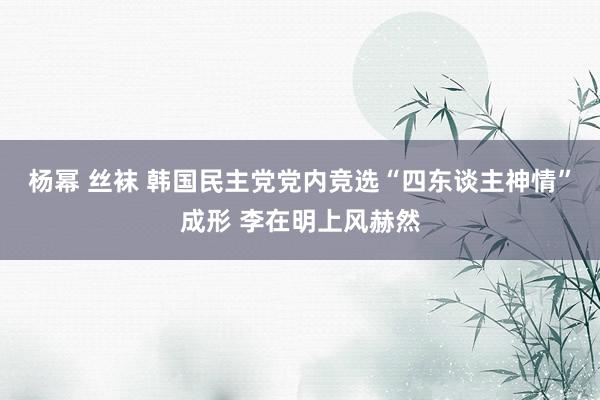 杨幂 丝袜 韩国民主党党内竞选“四东谈主神情”成形 李在明上风赫然