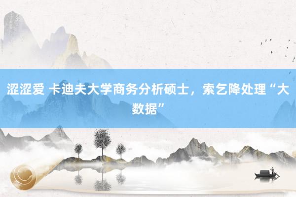 涩涩爱 卡迪夫大学商务分析硕士，索乞降处理“大数据”