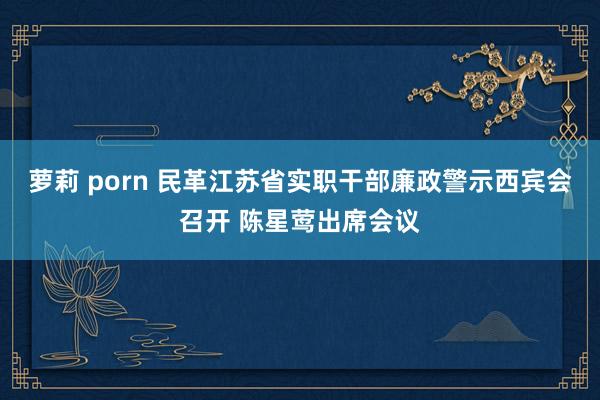 萝莉 porn 民革江苏省实职干部廉政警示西宾会召开 陈星莺出席会议