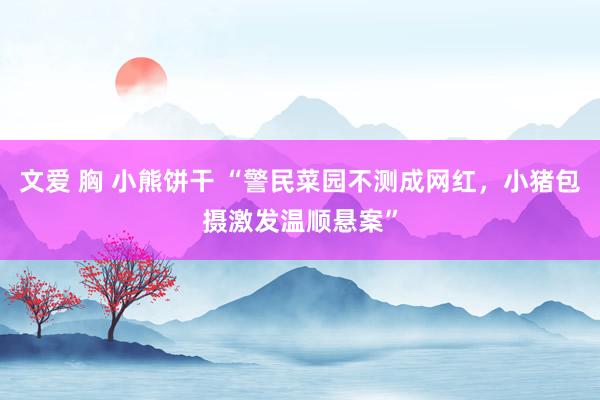 文爱 胸 小熊饼干 “警民菜园不测成网红，小猪包摄激发温顺悬案”