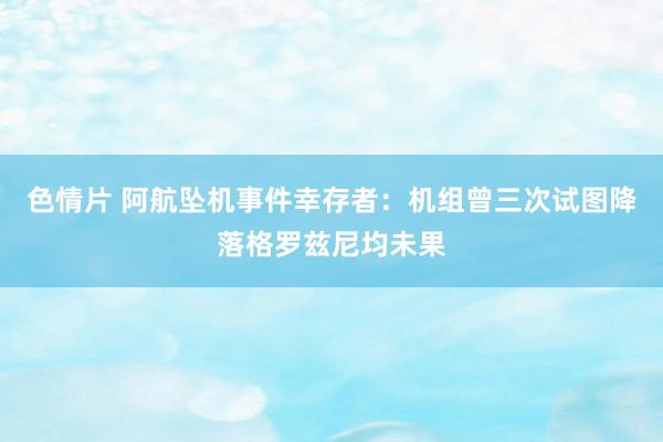 色情片 阿航坠机事件幸存者：机组曾三次试图降落格罗兹尼均未果