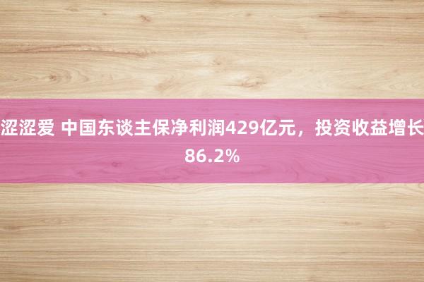 涩涩爱 中国东谈主保净利润429亿元，投资收益增长86.2%