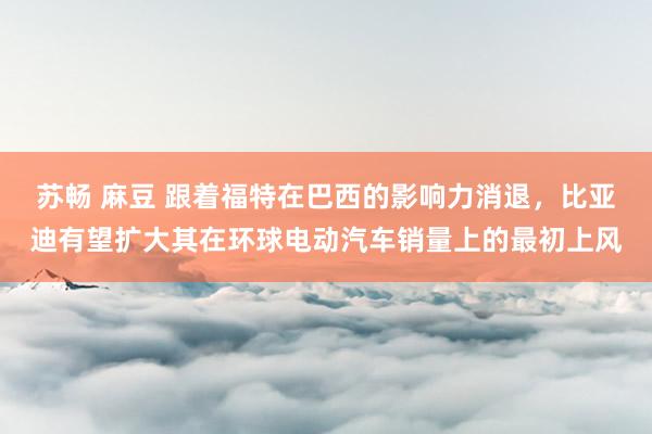 苏畅 麻豆 跟着福特在巴西的影响力消退，比亚迪有望扩大其在环球电动汽车销量上的最初上风