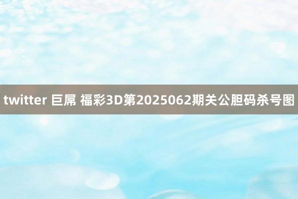 twitter 巨屌 福彩3D第2025062期关公胆码杀号图